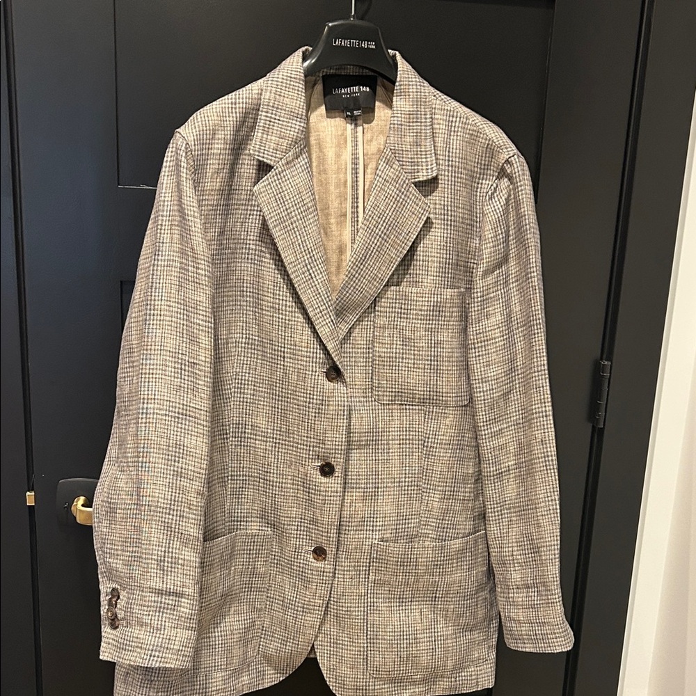 NWOT Lafayette 148 New York linen blend laid Blazer